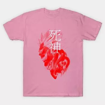 Футболка женская красная Shinigami Harajuku Print Kawaii футболка летняя женская футболка с коротким рукавом топ футболка S розовый