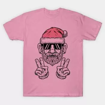 Футболка женская крутая футболка с принтом Санта-Харадзюку Kawaii летняя футболка с коротким рукавом женская футболка топ S розовый