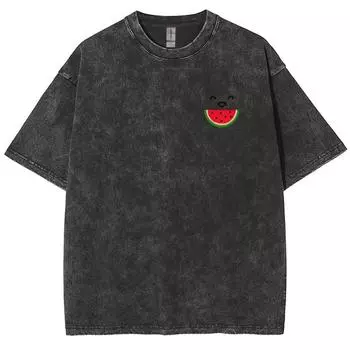 Футболка женская летняя с принтом арбуза из мультфильма, классная, удобная, нейтральная, с коротким рукавом, повседневная, в стиле минимализма S