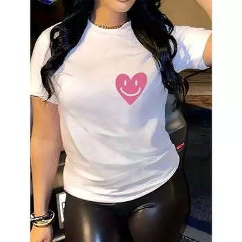 Футболка женская летняя SHEIN Slayr с принтом в виде сердца S