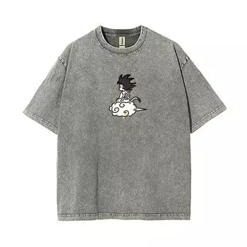 Футболка женская летняя удобная с принтом японских персонажей аниме, свободная, свободного покроя, с коротким рукавом, эффектный топ S