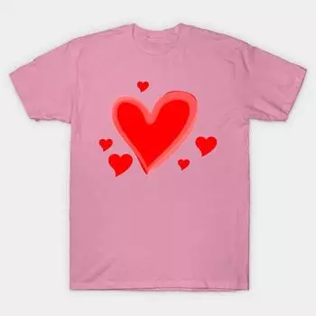 Футболка женская Love Heart Valentines Harajuku Print Kawaii футболка летняя с коротким рукавом женская футболка топ футболка S розовый