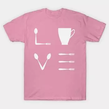 Футболка Женская Люблю Готовить Принт Харадзюку Каваи Футболка Летняя с Коротким Рукавом Женская Футболка Топ S розовый