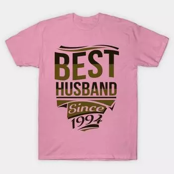 Футболка женская Лучший муж с 1994 года Сладкая годовщина свадьбы Harajuku Принт Kawaii Футболка летняя с коротким рукавом женская футболка Топ Футболка S розовый