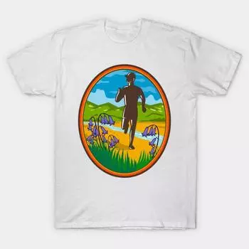 Футболка женская марафонец и колокольчики овальный ретро принт Харадзюку кавайная футболка летняя женская футболка с коротким рукавом топ футболка S розовый