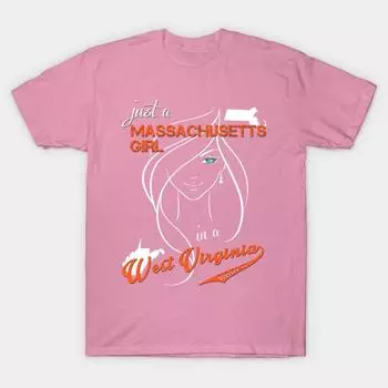 Футболка женская Массачусетс Западная Вирджиния Harajuku Принт Kawaii Футболка летняя с коротким рукавом женская футболка топ футболка S розовый