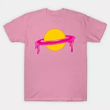 Футболка женская Melting Planet Gold And Pink Harajuku Print Kawaii футболка летняя с коротким рукавом женская футболка топ футболка S розовый