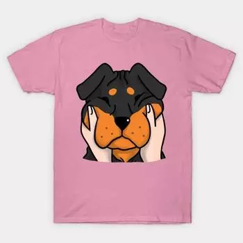 Футболка женская милая пухлые щечки Ротвейлер Harajuku Печать Кавайи футболка Летний короткий рукав женский футболка Top Tee S
