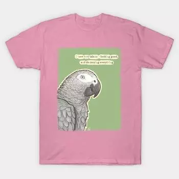 Футболка женская Милашка и Досада Африканский Серый Попугай Дестр Харадзюку Принт Кавайи Футболка Летняя Короткий Рукав Женская Футболка Топ Футболка S розовый