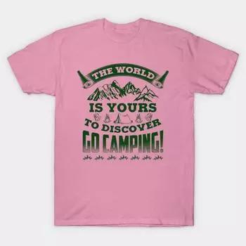 Футболка женская Мир твой. Футболка с принтом Kawaii от To Discover Go Camping Harajuku, летняя женская футболка с коротким рукавом S розовый