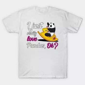 Футболка женская Мне просто очень нравятся медведи-панды Смешной принт Harajuku Kawaii футболка летняя женская футболка с коротким рукавом Топ Футболка S розовый