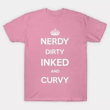 Футболка женская Nerdy Dirty Inked Curvy Harajuku Print Kawaii футболка летняя женская футболка с коротким рукавом топ футболка S розовый