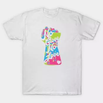 Футболка женская No Glove No Love Harajuku Print Kawaii футболка летняя с коротким рукавом женская футболка топ футболка S