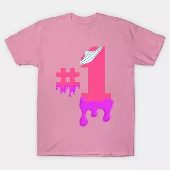 Футболка женская Номер один Harajuku принт Kawaii футболка летняя женская футболка с коротким рукавом топ футболка S розовый