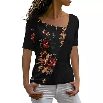 Футболка женская однотонная повседневная сшитая на 3D-принте в европейском и американском стиле S