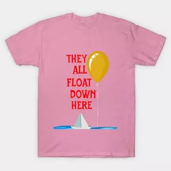 Футболка женская Они все плывут здесь вниз Harajuku принт Kawaii футболка летняя короткий рукав женская футболка топ футболка S