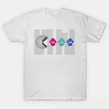 Футболка женская Pacsquid Splatoon Pacman Crossover Harajuku Print Kawaii футболка летняя женская футболка с коротким рукавом топ футболка S белый