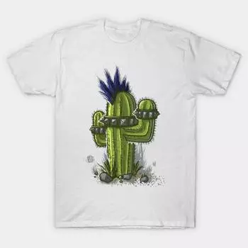 Футболка женская панк кактус харадзюку принт кавайи футболка летняя короткий рукав женская футболка топ футболка S розовый