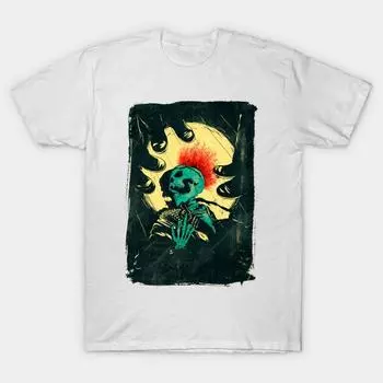 Футболка женская панк скелет принт харадзюку кавайная футболка летняя женская футболка с коротким рукавом топ футболка S розовый