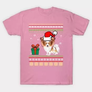 Футболка женская Papilon Dog Ugly Christmas свитер Harajuku Print Kawaii футболка летняя с коротким рукавом женская футболка топ футболка S