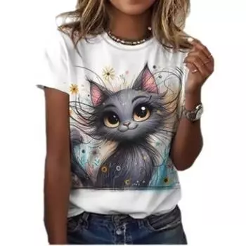 Футболка женская пасхальная с короткими рукавами Happy Easter Rabbit Digital Print Tee S