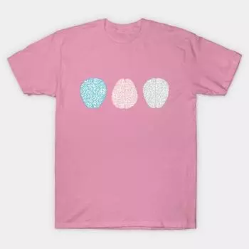 Футболка женская пастельная с принтом «мозги» в стиле Харадзюку, кавайная футболка, летняя женская футболка с коротким рукавом, топ S розовый