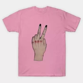 Футболка женская Peace Harajuku Print Kawaii футболка летняя с коротким рукавом женская футболка топ футболка S