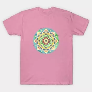 Футболка женская песочно-шелковая мандала с принтом Харадзюку Kawaii футболка летняя женская футболка с коротким рукавом топ футболка S