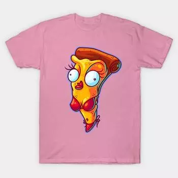 Футболка женская Пицца Harajuku Принт Kawaii Футболка летняя с коротким рукавом женская футболка Топ Футболка S розовый