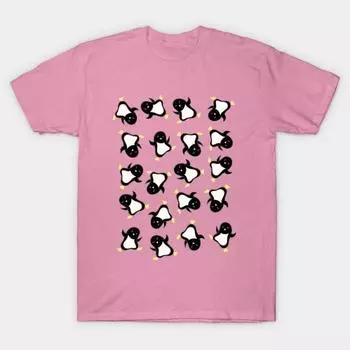 Футболка женская пингвины принт Harajuku Kawaii футболка летняя короткий рукав женская футболка топ футболка S