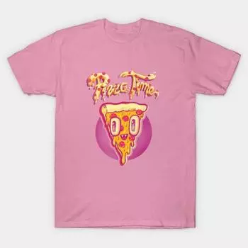 Футболка женская Pizza Time Harajuku Print Kawaii футболка летняя с коротким рукавом женская футболка топ футболка S