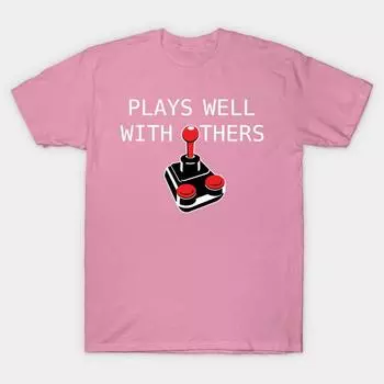 Футболка женская Plays Well With Others Gaming Harajuku Print Kawaii футболка летняя женская футболка с коротким рукавом топ футболка S