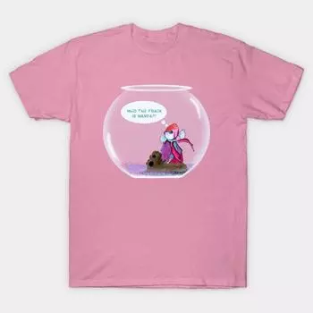 Футболка женская Подозрительная Рыба Harajuku Принт Kawaii Футболка летняя с коротким рукавом женская футболка Топ Футболка S розовый