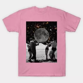 Футболка женская Полнолунная вечеринка Harajuku принт Kawaii футболка летняя с коротким рукавом женская футболка топ футболка S розовый