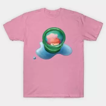 Футболка женская Поньо Харадзюку принт Kawaii футболка летняя короткий рукав женская футболка топ футболка S розовый