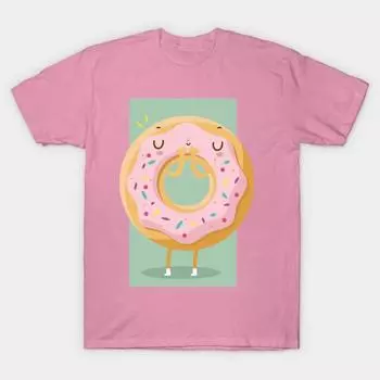 Футболка женская пончик Harajuku принт Kawaii футболка летняя короткий рукав женская футболка топ футболка S