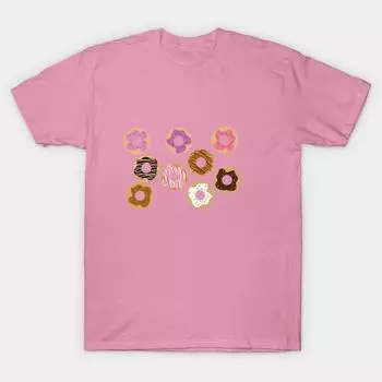 Футболка женская пончики Harajuku принт Kawaii футболка летняя короткий рукав женская футболка топ футболка S