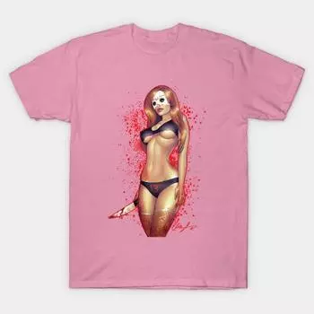 Футболка женская Пятница 13-е Pinup Harajuku Принт Kawaii Футболка летняя с коротким рукавом женская футболка Топ Футболка S розовый