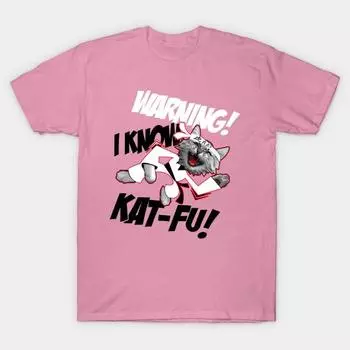 Футболка женская Предупреждение Я знаю Kat Fu Harajuku Принт Kawaii Футболка летняя с коротким рукавом женская футболка топ футболка S розовый