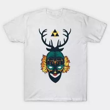 Футболка женская языческая маска с рогами дизайн Harajuku принт Kawaii футболка летняя женская футболка с коротким рукавом топ футболка S розовый