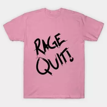 Футболка женская Rage Quit черная футболка с принтом Harajuku Kawaii летняя футболка с коротким рукавом женская футболка топ S розовый