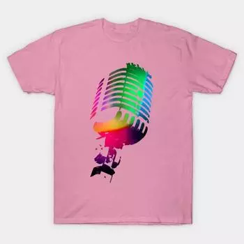 Футболка женская ретро микрофон Harajuku принт Kawaii футболка летняя с коротким рукавом женская футболка топ футболка S