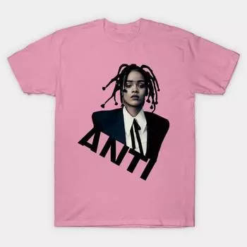 Футболка женская Рианна анти-Харадзюку принт кавайная футболка летняя женская футболка с коротким рукавом топ футболка S розовый