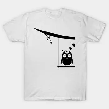 Футболка женская романтическая сова любовь для пар Harajuku принт Kawaii футболка летняя короткий рукав женская футболка топ футболка S розовый