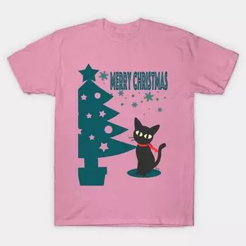 Футболка женская рождественская футболка с принтом Harajuku Kawaii, летняя футболка с коротким рукавом для женщин, топ S розовый