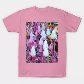 Футболка женская розовая психоделическая грибная футболка с принтом Harajuku Kawaii, летняя футболка с коротким рукавом для женщин, топ S розовый