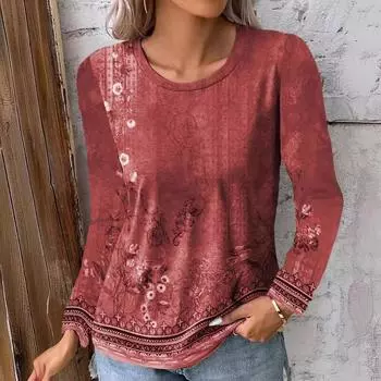 Футболка женская с длинными рукавами, большой размер, топ с 3D-принтом, кожа креветок, быстрая доставка S