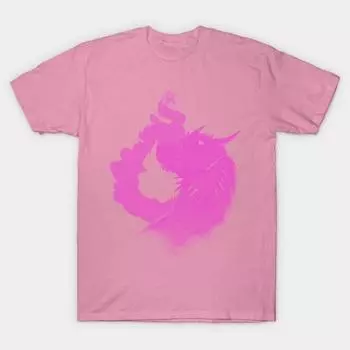 Футболка женская с драконом и пламенем неонового розового цвета с принтом Харадзюку Kawaii футболка летняя с коротким рукавом женская футболка топ футболка S розовый