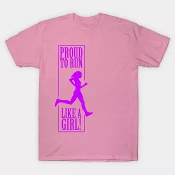 Футболка женская с гордостью бегущая как девчонка Harajuku принт Kawaii футболка летняя с коротким рукавом женская футболка топ футболка S