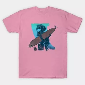 Футболка женская с изображением головы рыбы серфера Harajuku с принтом Kawaii футболка летняя женская футболка с коротким рукавом топ футболка S